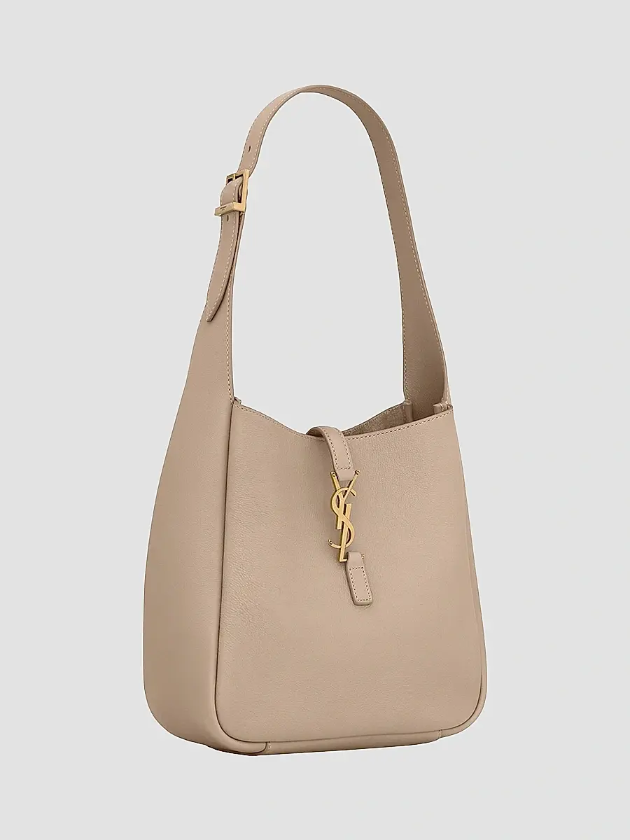 Saint Laurent Women's Le 5 à 7 Supple Small Shoulder Bag in Grained Leather - Dusty Grey | Thumbnail 4