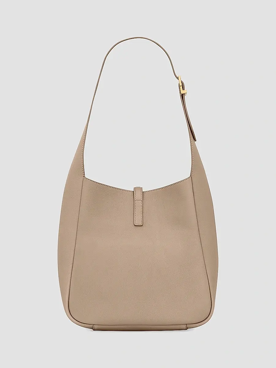 Saint Laurent Women's Le 5 à 7 Supple Small Shoulder Bag in Grained Leather - Dusty Grey | Thumbnail 5