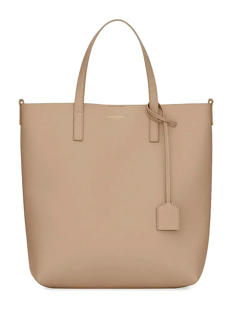 Women's Shopping Tote Bag in Leather - Dark Beige Women's Shopping Tote Bag in Leather - Dark Beige