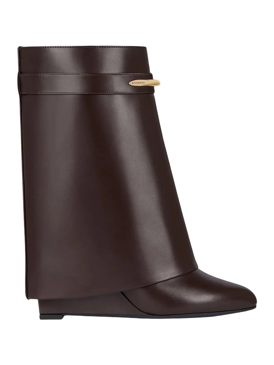 Givenchy Women's Shark Ankle Boots in Leather - Ebony Brown