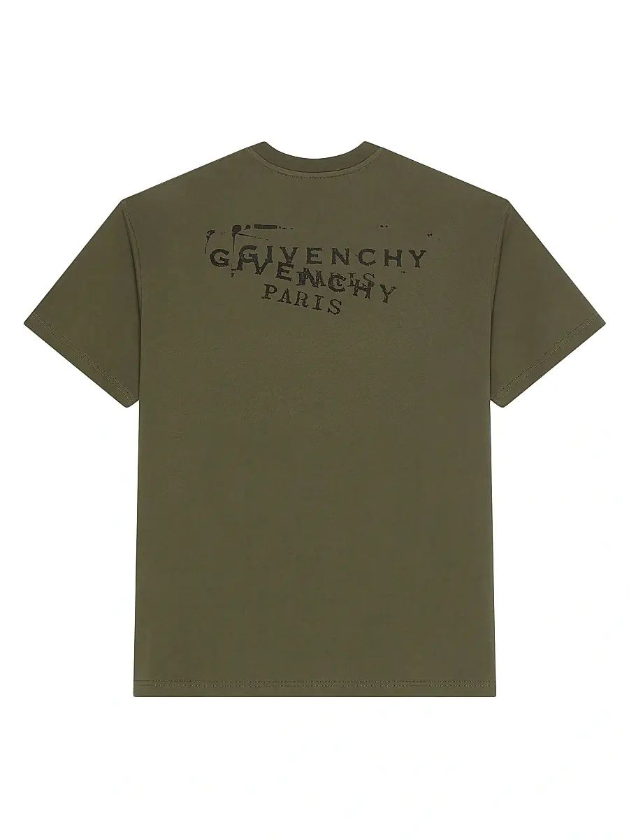 Givenchy Men's T-Shirt in Cotton with Stamp Print | Thumbnail 2 Givenchy Men's T-Shirt in Cotton with Stamp Print | Thumbnail 2