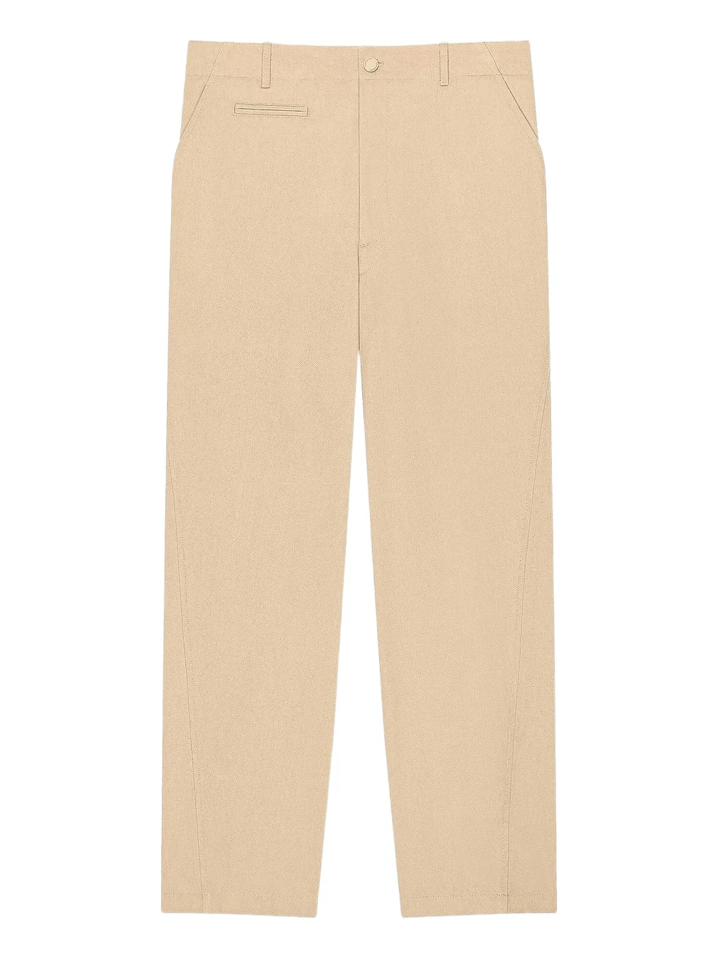 Men's Fitted Chino Trousers in Cotton - Beige