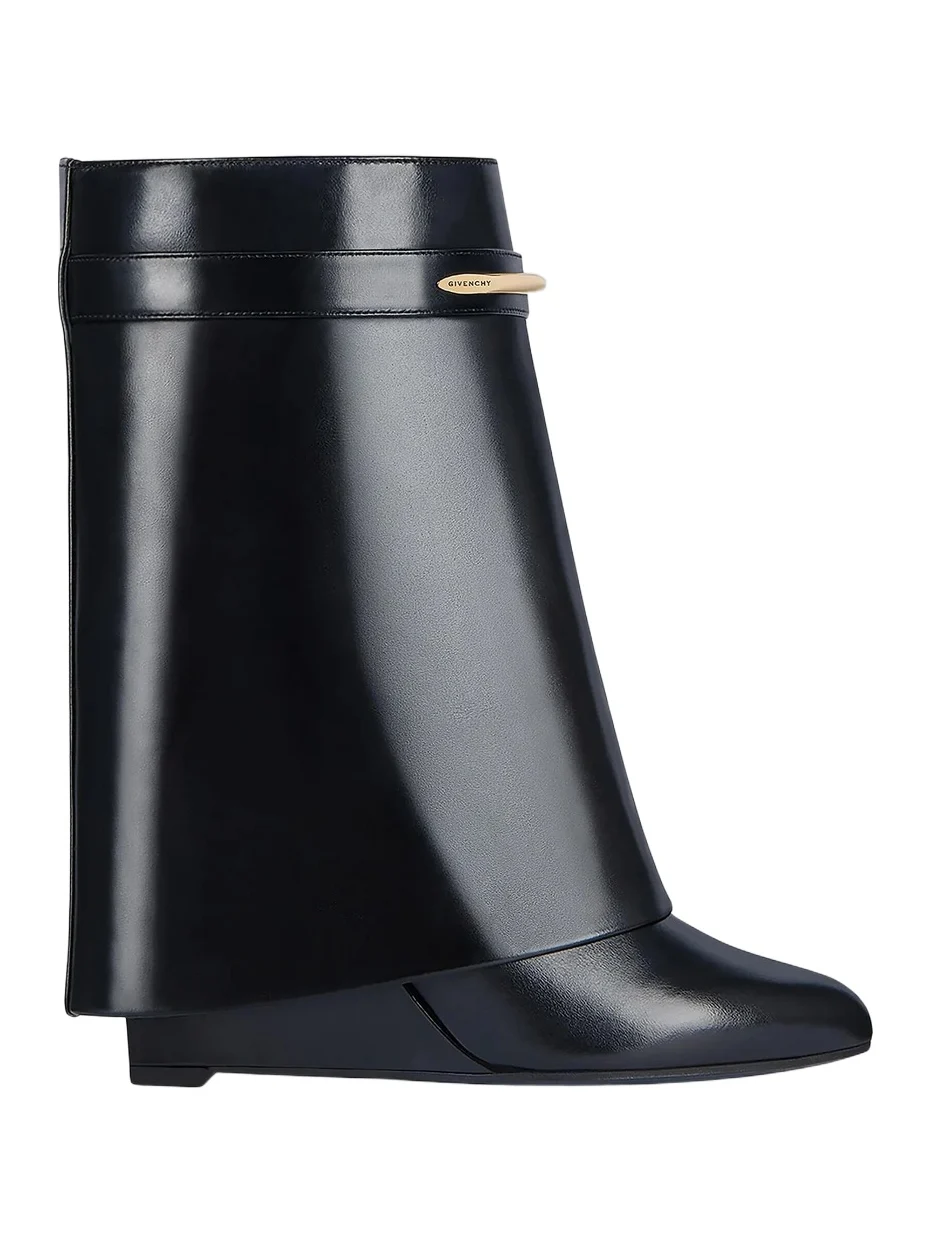 Women's Shark Ankle Boots in Leather - Black
