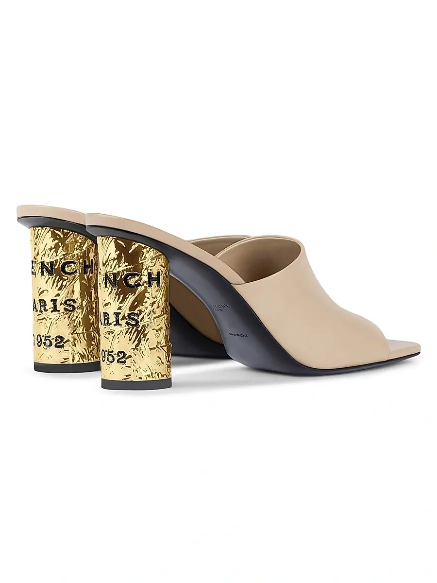 Givenchy Women's Tape Heeled Mules in Leather - Beige | Thumbnail 4 Givenchy Women's Tape Heeled Mules in Leather - Beige | Thumbnail 4
