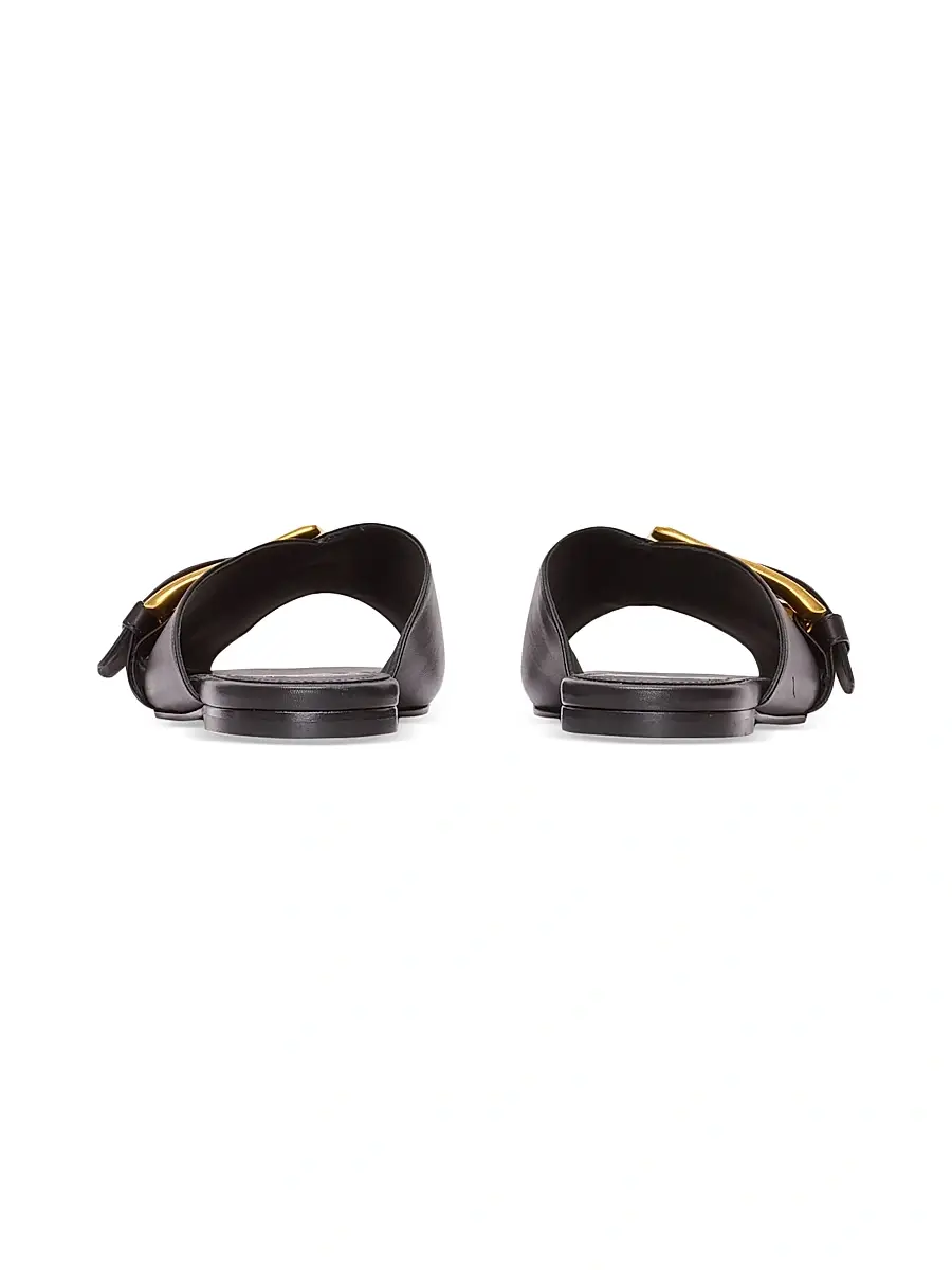 Balmain Women's Anthe Buckle-Accented Leather Sandals - Noir | Thumbnail 3