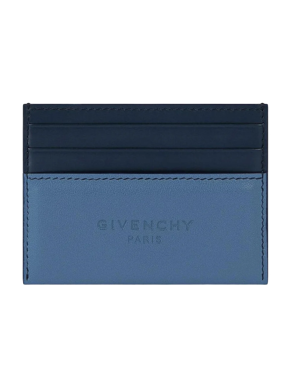 Givenchy Men's Antigona Stamped Bicolored Card Holder in Leather - Military Blue