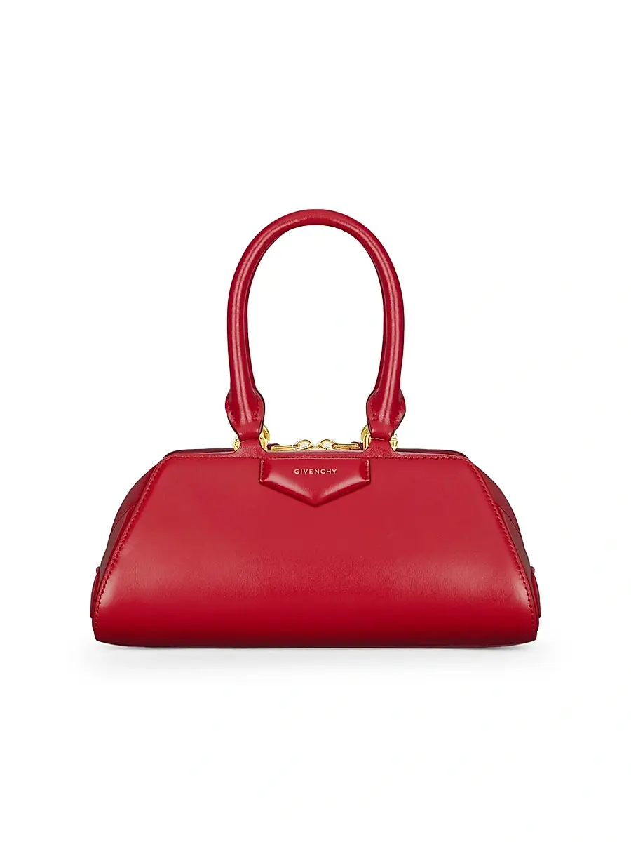 Givenchy Women's Mini Antigona Cube East-West Top Handle Bag - Vermillon | Image 1 Givenchy Women's Mini Antigona Cube East-West Top Handle Bag - Vermillon | Image 1