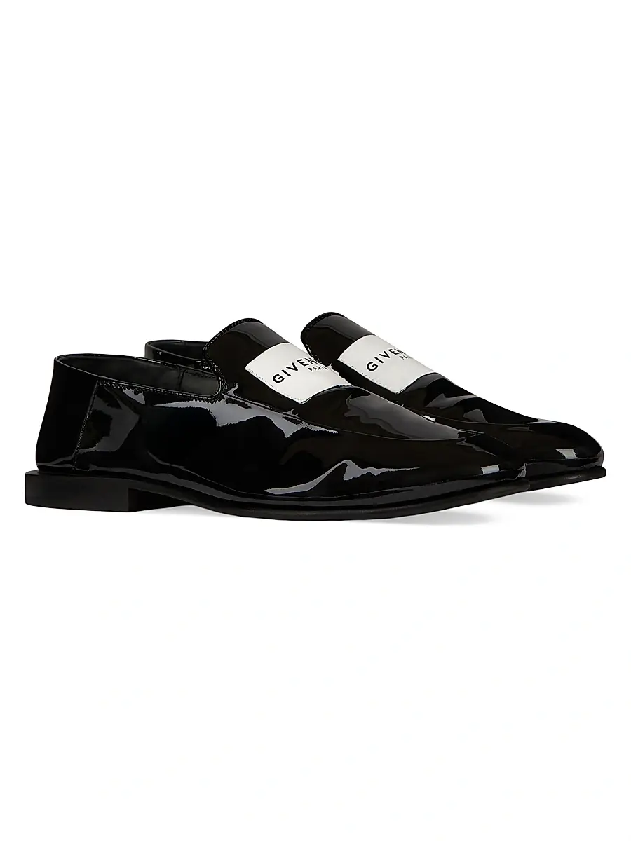 Givenchy Women's Label Loafers in Patent Leather - Black | Thumbnail 2