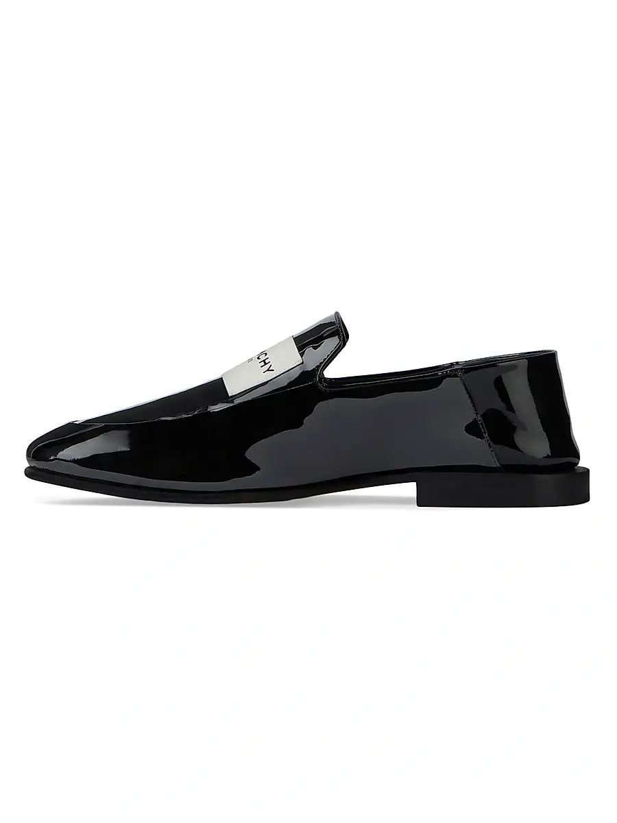 Givenchy Women's Label Loafers in Patent Leather - Black | Thumbnail 3