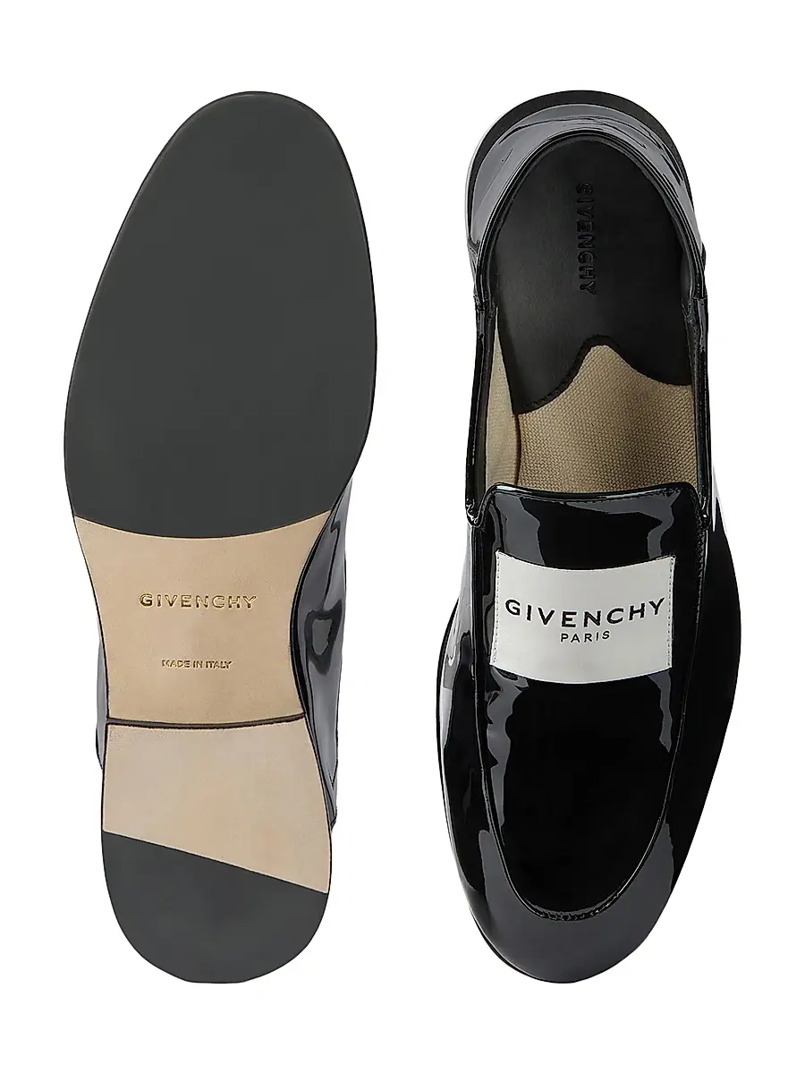 Givenchy Women's Label Loafers in Patent Leather - Black | Thumbnail 5