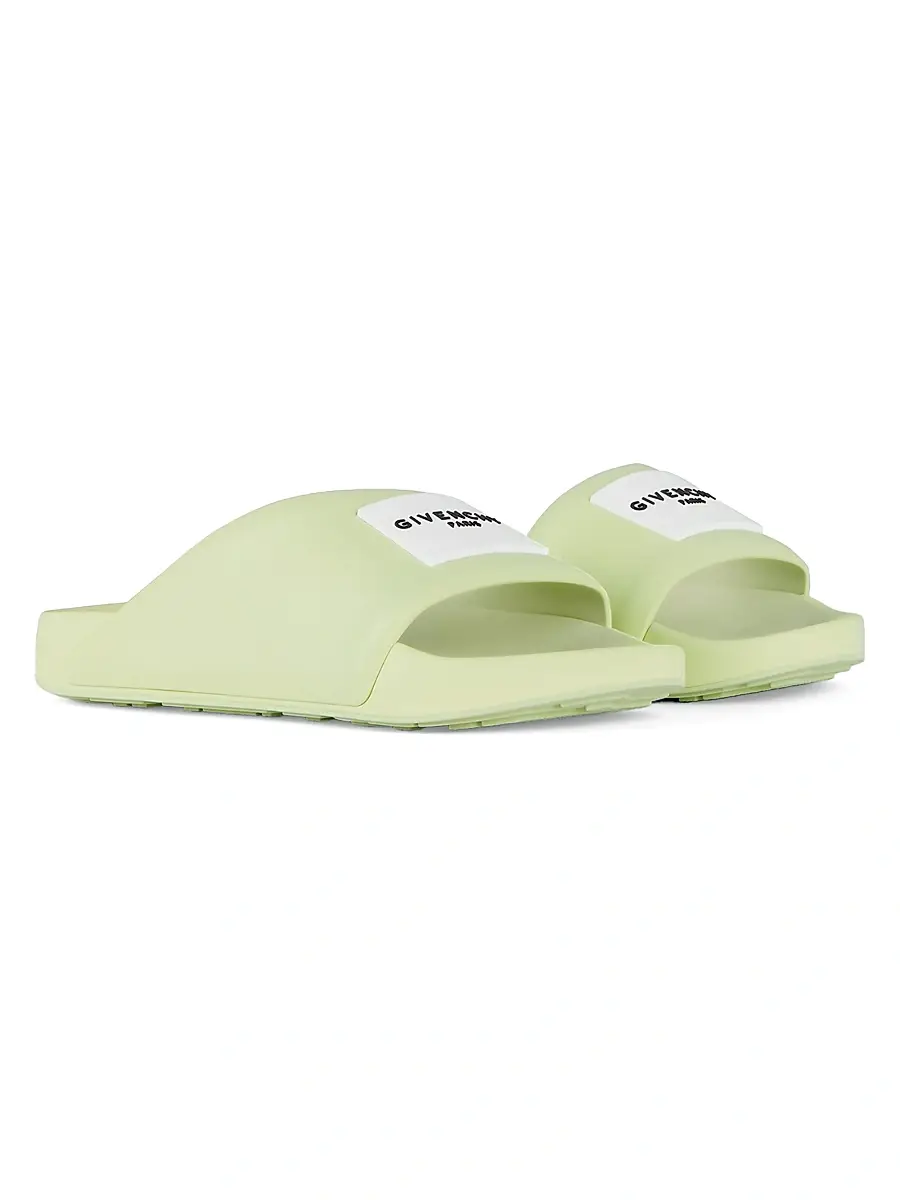 Givenchy Women's Label Flat Mules in Rubber - Pale Green | Thumbnail 2 Givenchy Women's Label Flat Mules in Rubber - Pale Green | Thumbnail 2