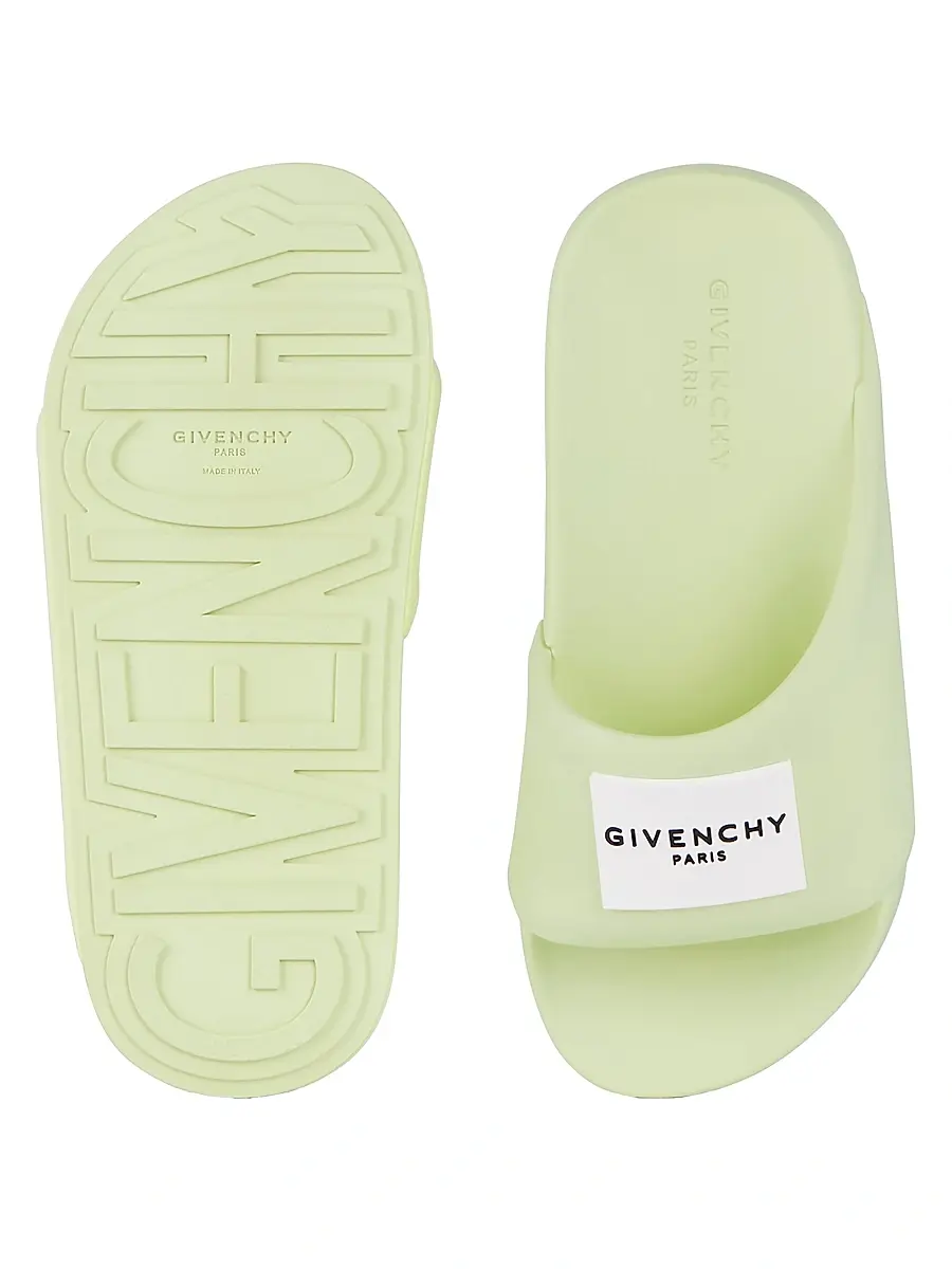 Givenchy Women's Label Flat Mules in Rubber - Pale Green | Thumbnail 5 Givenchy Women's Label Flat Mules in Rubber - Pale Green | Thumbnail 5