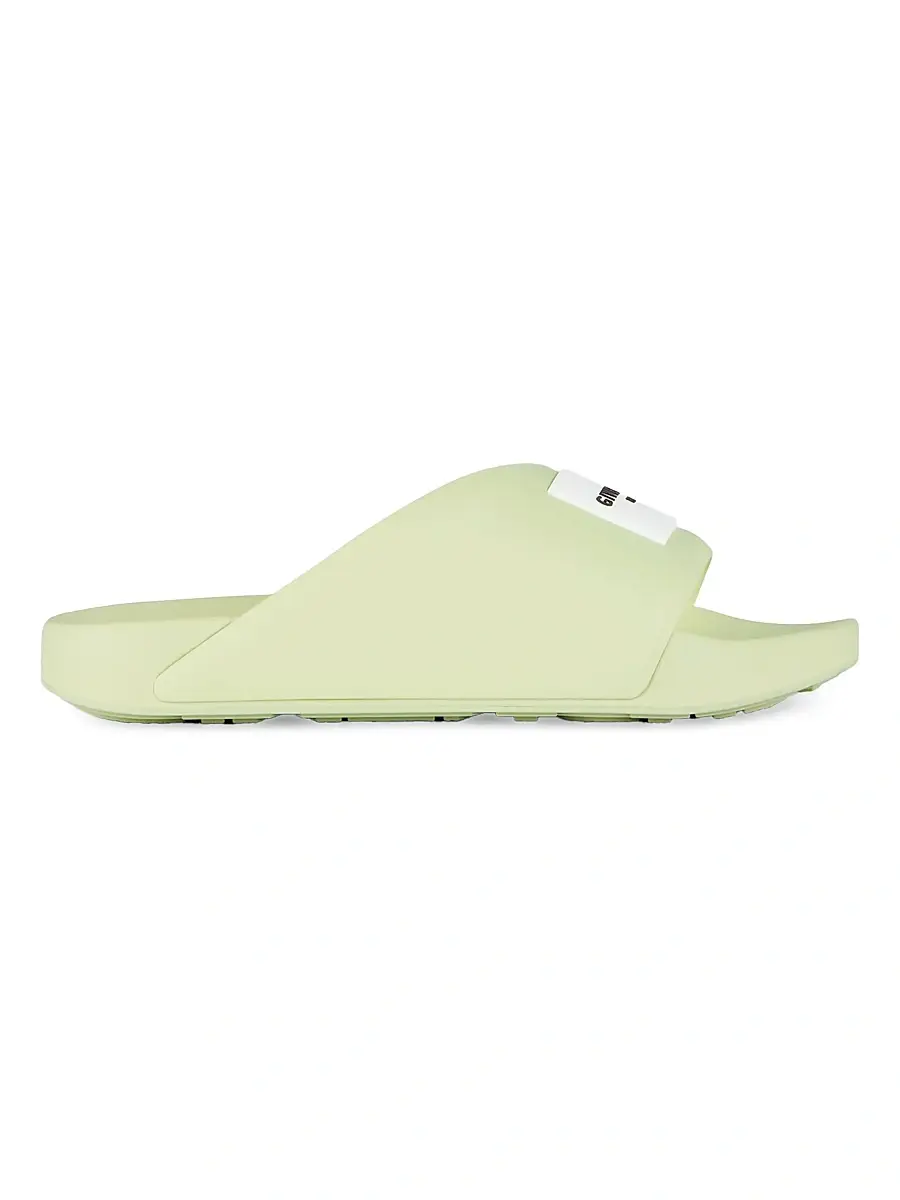 Women's Label Flat Mules in Rubber - Pale Green Women's Label Flat Mules in Rubber - Pale Green