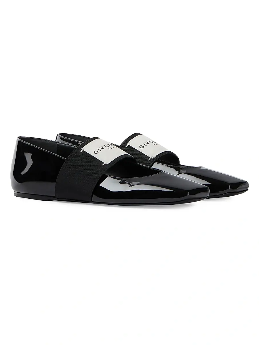 Givenchy Women's Sliced Square Ballerinas in Patent Leather - Black | Thumbnail 2 Givenchy Women's Sliced Square Ballerinas in Patent Leather - Black | Thumbnail 2