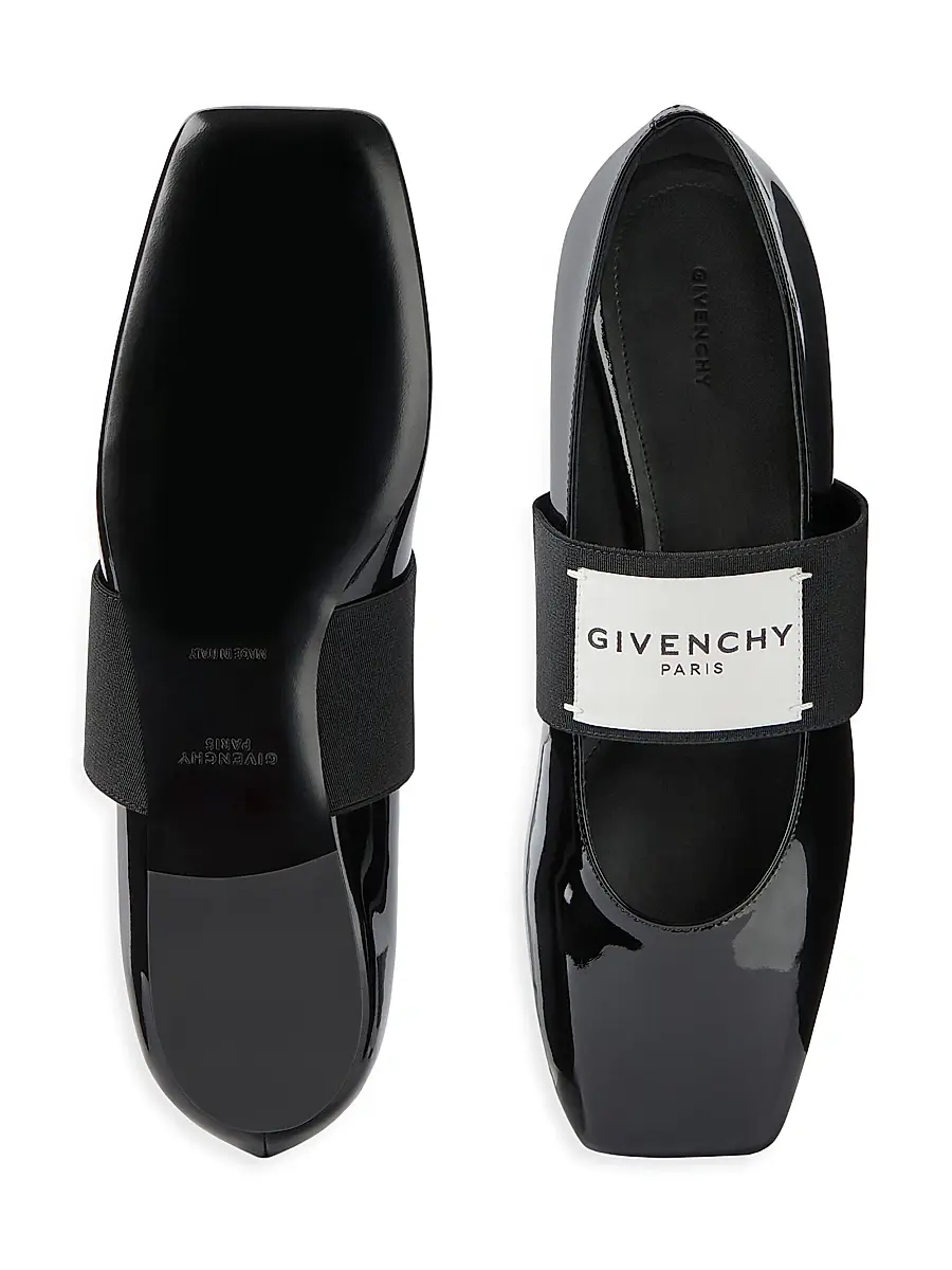 Givenchy Women's Sliced Square Ballerinas in Patent Leather - Black | Thumbnail 4 Givenchy Women's Sliced Square Ballerinas in Patent Leather - Black | Thumbnail 4