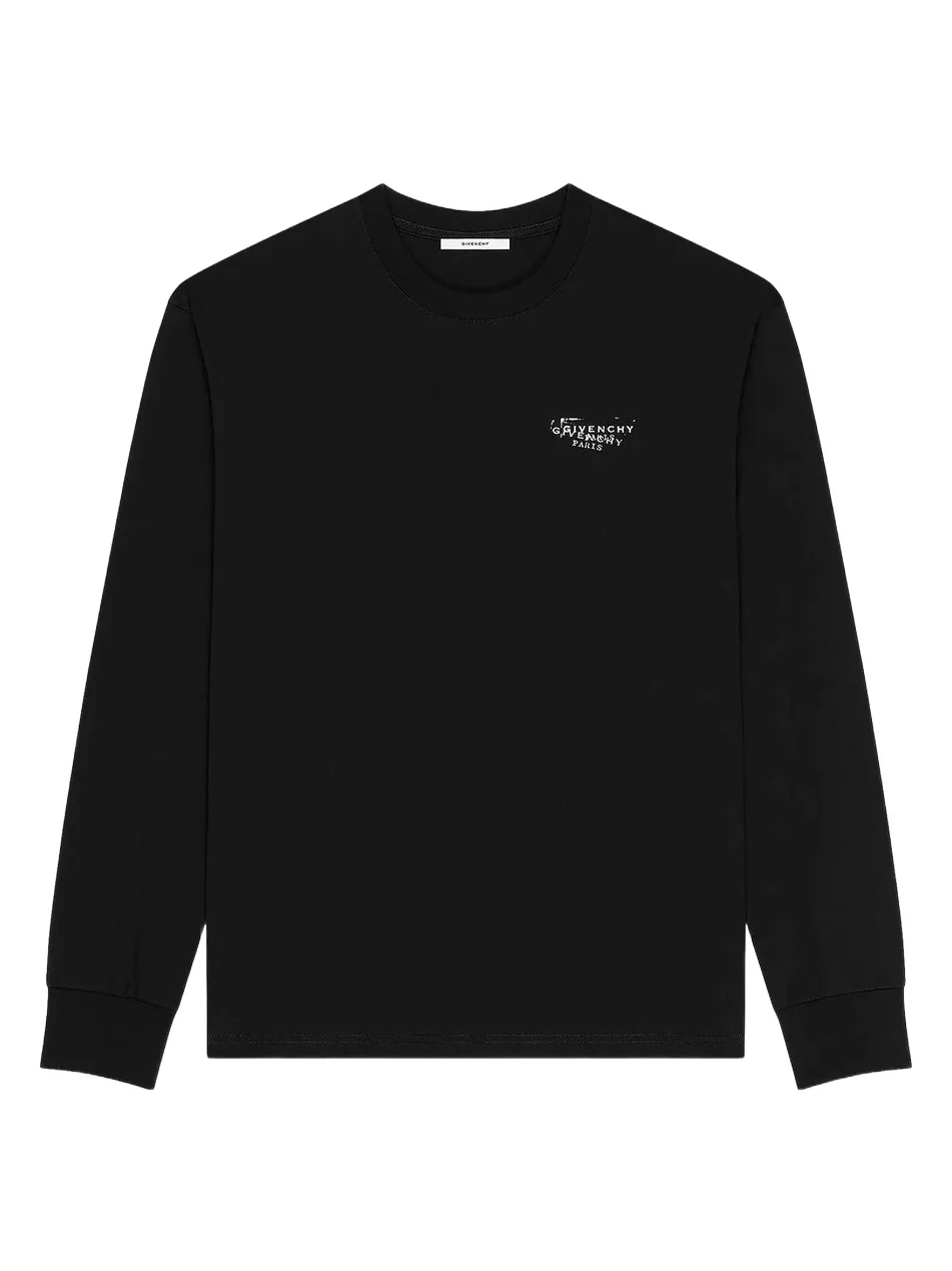 Givenchy Men's T-Shirt in Cotton with Stamp Print - Black