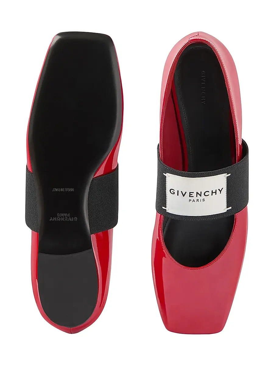 Givenchy Women's Sliced Square Ballerinas in Patent Leather - Deep Red | Thumbnail 5 Givenchy Women's Sliced Square Ballerinas in Patent Leather - Deep Red | Thumbnail 5