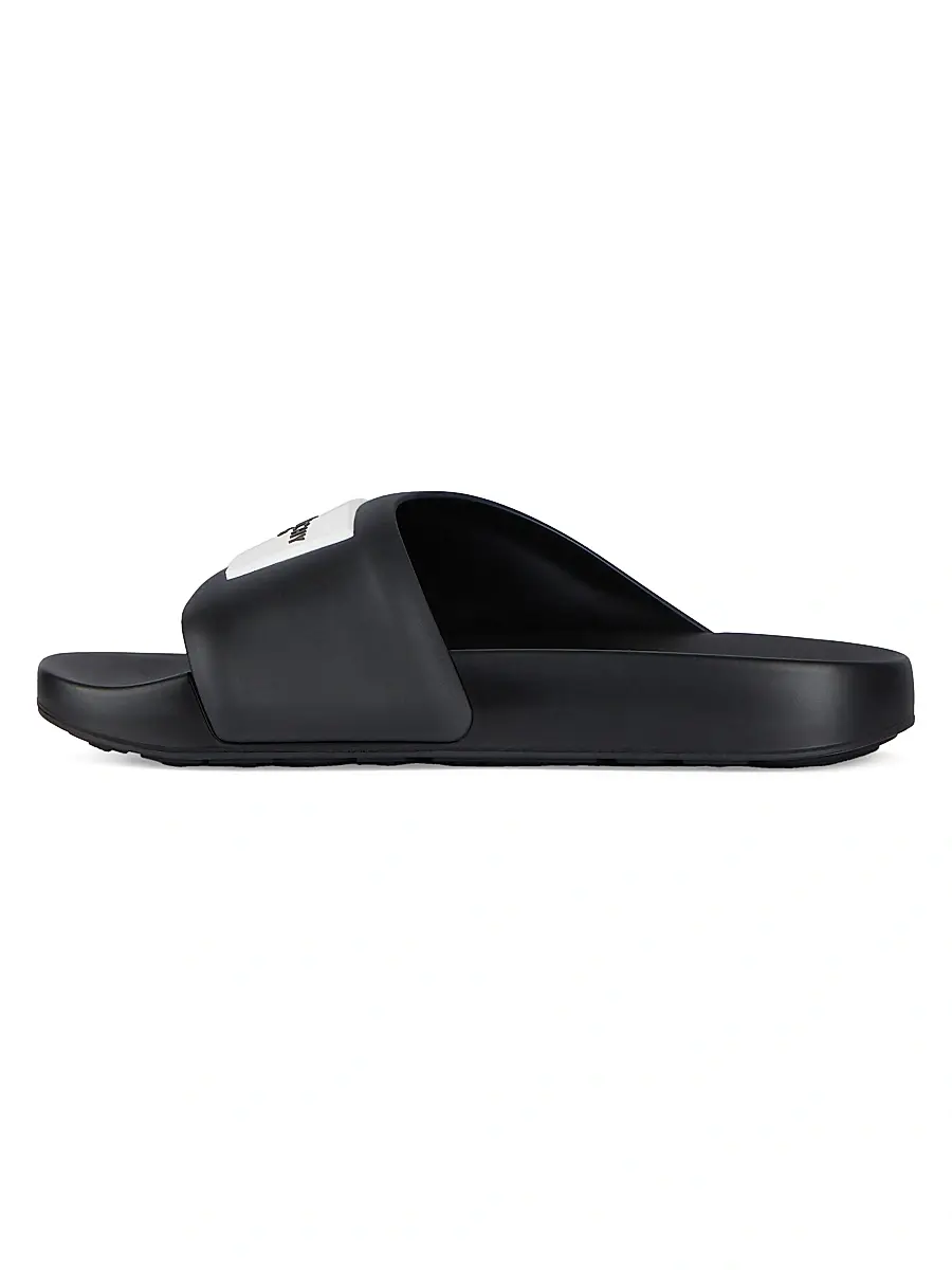 Givenchy Women's Label Flat Mules in Rubber - Black | Thumbnail 2