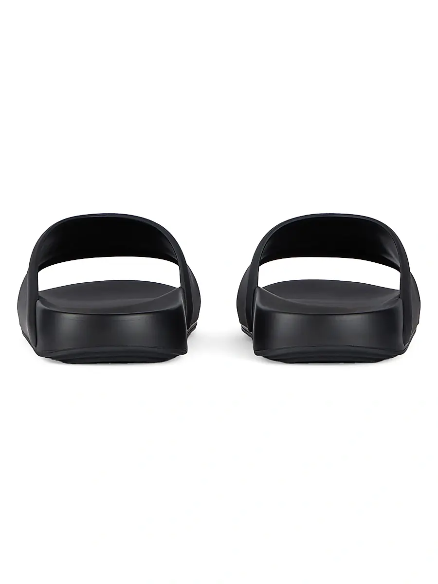 Givenchy Women's Label Flat Mules in Rubber - Black | Thumbnail 4