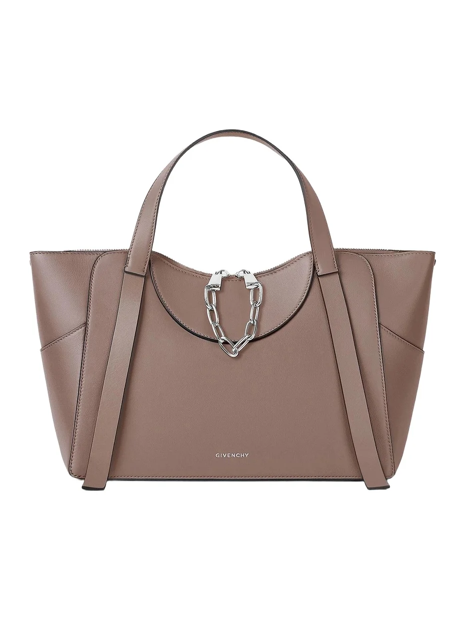 Givenchy Women's Medium The Snatch Top Handle Bag in Grained Leather - Taupe