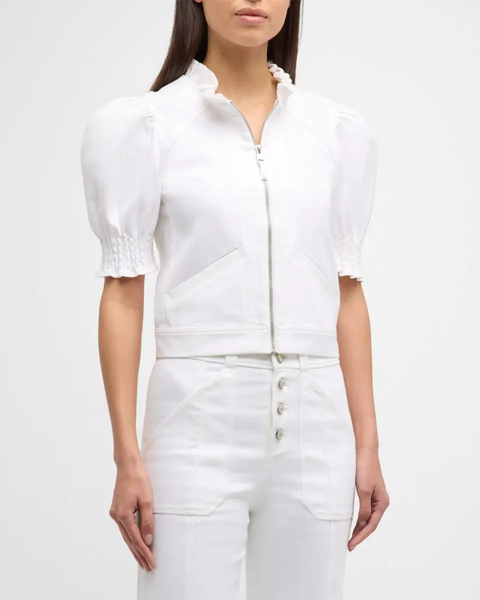 Cinq à Sept Anabella Short-Sleeve Zip-Front Jacket | Thumbnail 4 Cinq à Sept Anabella Short-Sleeve Zip-Front Jacket | Thumbnail 4