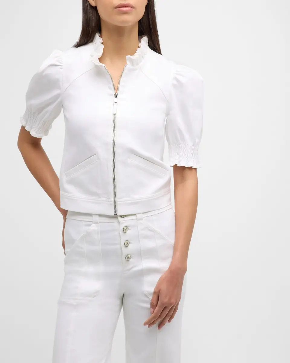 Cinq à Sept Anabella Short-Sleeve Zip-Front Jacket | Thumbnail 7 Cinq à Sept Anabella Short-Sleeve Zip-Front Jacket | Thumbnail 7