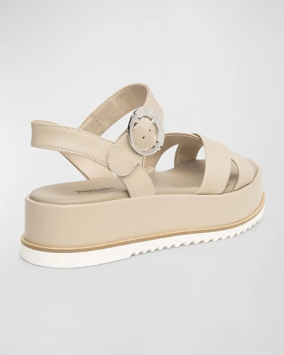 NeroGiardini Calfskin Crisscross Flatform Sandals | Thumbnail 3