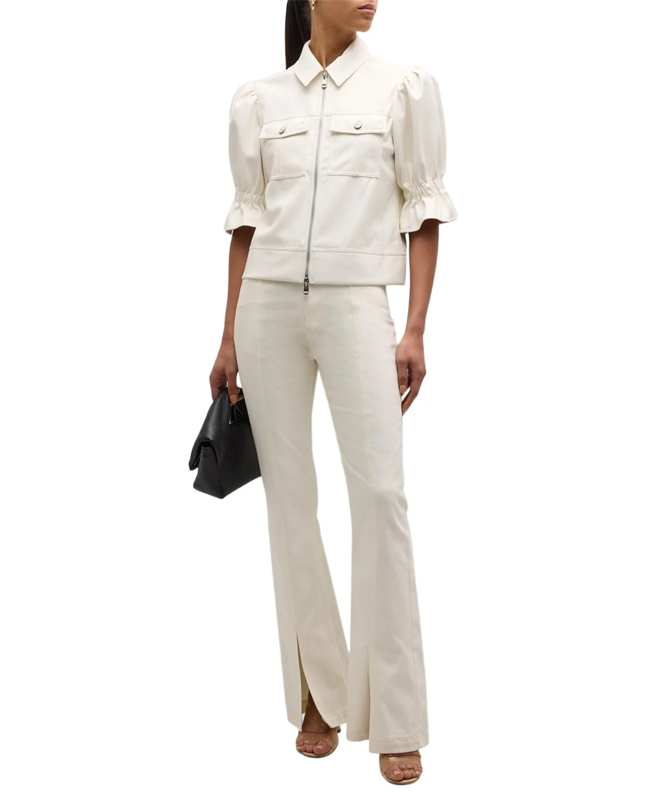 Cinq à Sept Holly Cropped Vegan Leather Jacket