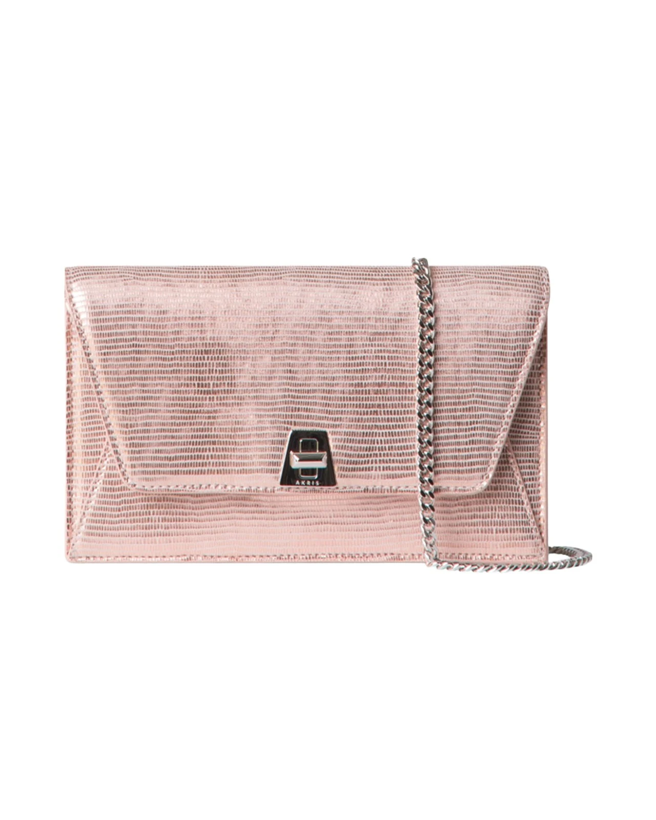 Anouk Lizard-Print Clutch Bag w/ Chain Anouk Lizard-Print Clutch Bag w/ Chain