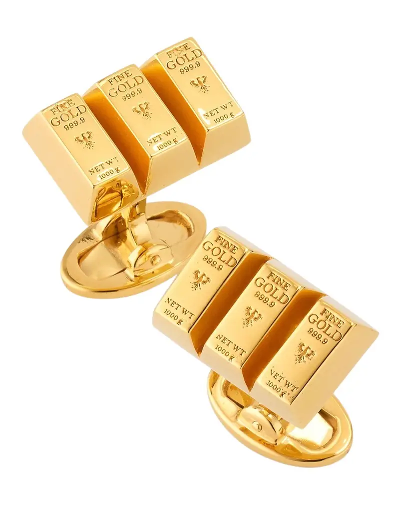 Jan Leslie Men 's 18K Gold Vermeil Bullion Bar Cufflinks | Image 1 Jan Leslie Men 's 18K Gold Vermeil Bullion Bar Cufflinks | Image 1