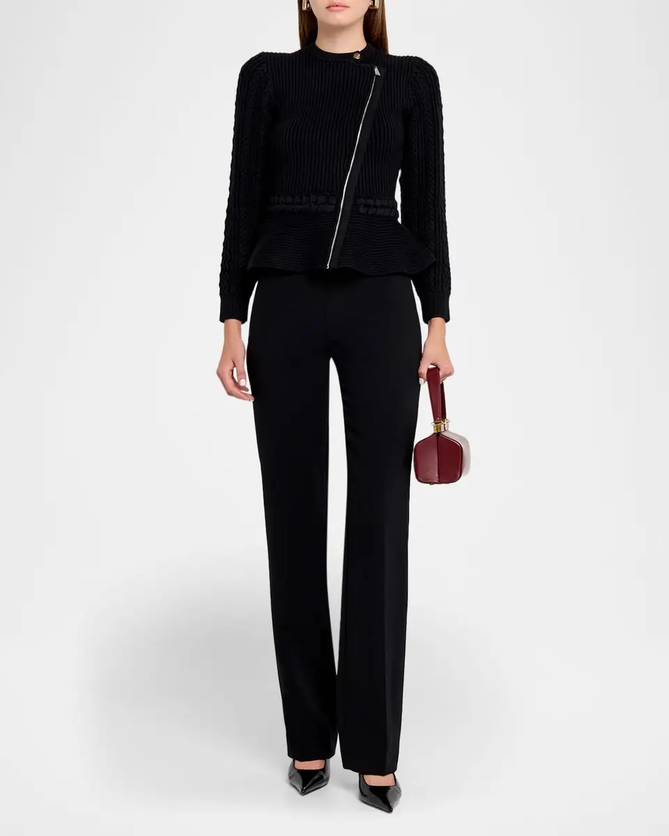 Simkhai Andi Mixed-Knit Cotton Peplum Jacket | Thumbnail 2 Simkhai Andi Mixed-Knit Cotton Peplum Jacket | Thumbnail 2