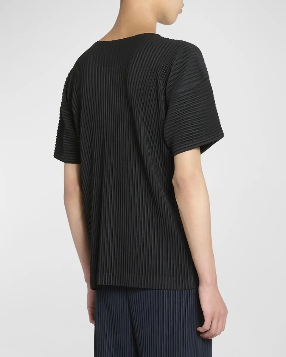 Homme Plissé Issey Miyake Men's Basics Short-Sleeve Pleated Shirt | Thumbnail 6 Homme Plissé Issey Miyake Men's Basics Short-Sleeve Pleated Shirt | Thumbnail 6