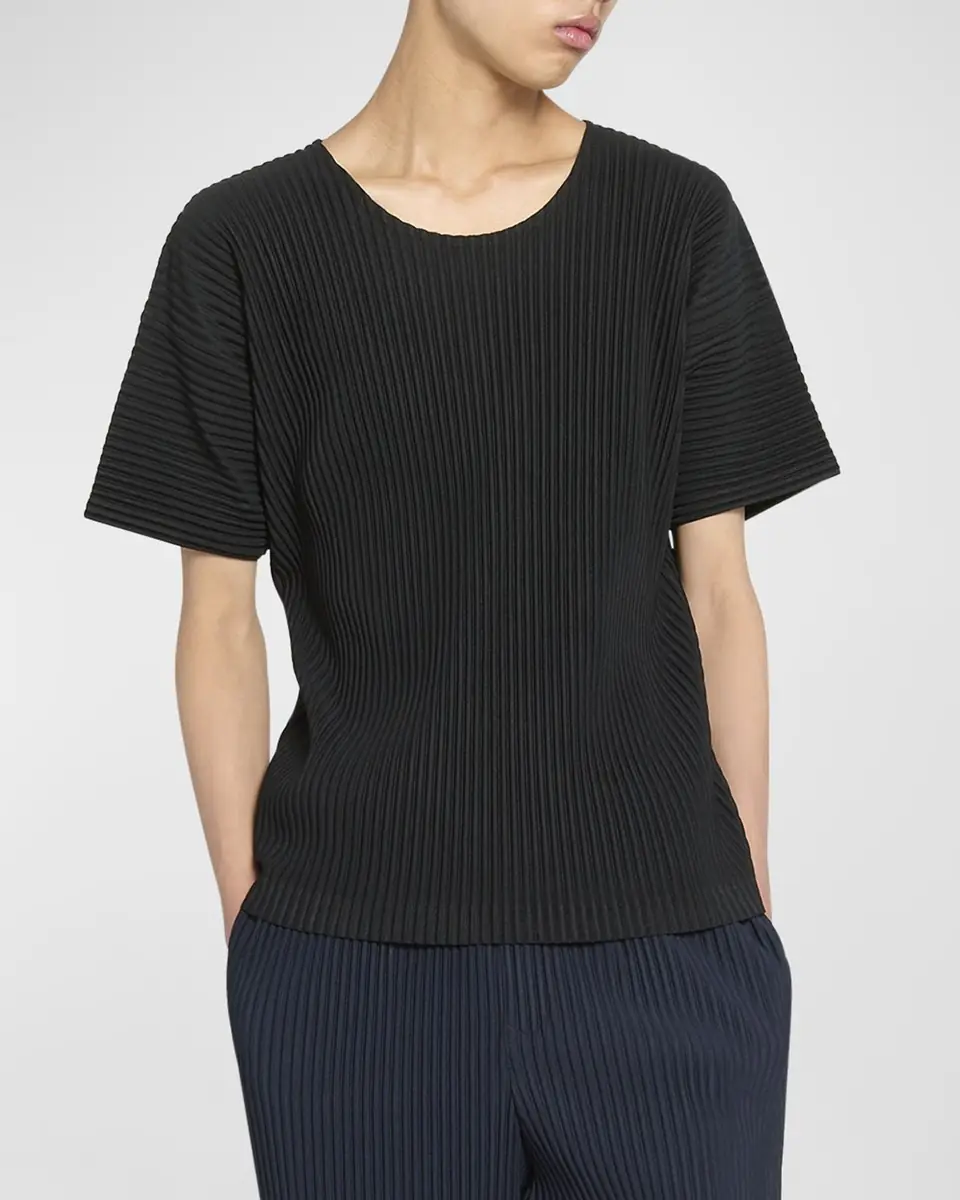 Homme Plissé Issey Miyake Men's Basics Short-Sleeve Pleated Shirt | Thumbnail 7 Homme Plissé Issey Miyake Men's Basics Short-Sleeve Pleated Shirt | Thumbnail 7