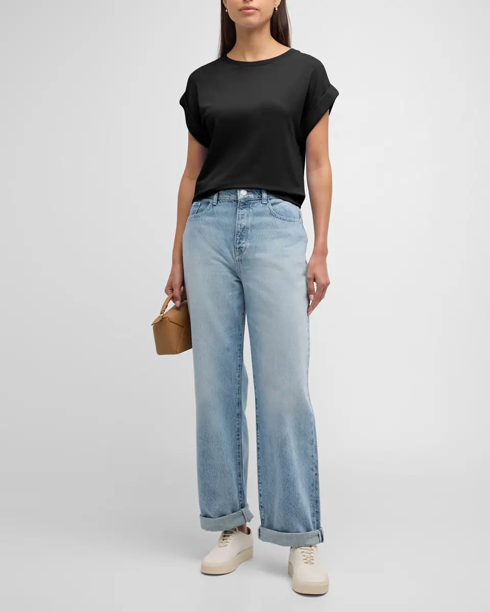 MAJESTIC FILATURES French Terry Rolled-Cuff Short-Sleeve Crewneck Tee | Thumbnail 2 MAJESTIC FILATURES French Terry Rolled-Cuff Short-Sleeve Crewneck Tee | Thumbnail 2