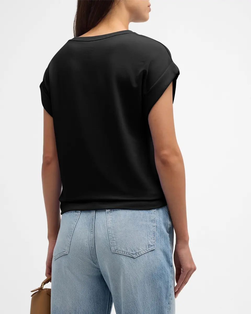 MAJESTIC FILATURES French Terry Rolled-Cuff Short-Sleeve Crewneck Tee | Thumbnail 3 MAJESTIC FILATURES French Terry Rolled-Cuff Short-Sleeve Crewneck Tee | Thumbnail 3