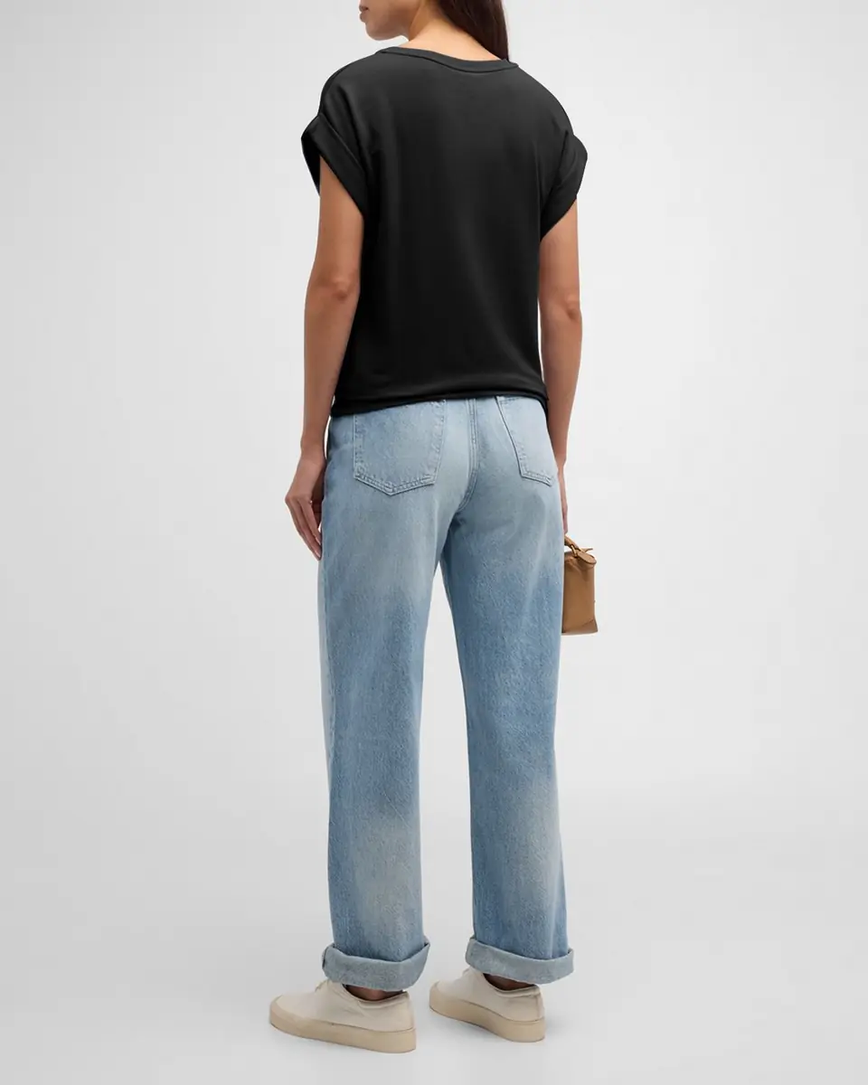 MAJESTIC FILATURES French Terry Rolled-Cuff Short-Sleeve Crewneck Tee | Thumbnail 6 MAJESTIC FILATURES French Terry Rolled-Cuff Short-Sleeve Crewneck Tee | Thumbnail 6