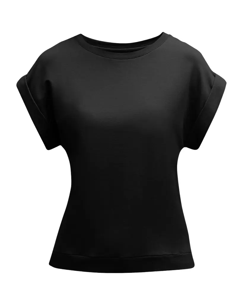 Majestic Filatures French Terry Rolled-Cuff Short-Sleeve Crewneck Tee | Image 1 Majestic Filatures French Terry Rolled-Cuff Short-Sleeve Crewneck Tee | Image 1
