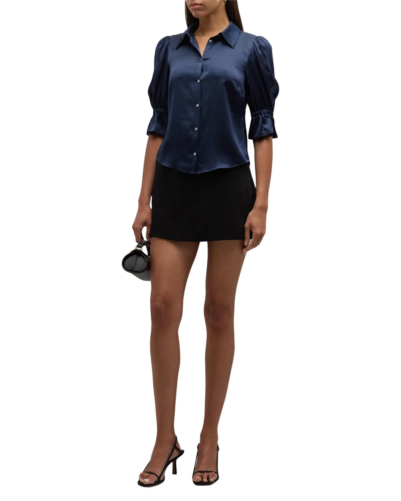 Fiona Silk Satin Short-Sleeve Top Fiona Silk Satin Short-Sleeve Top