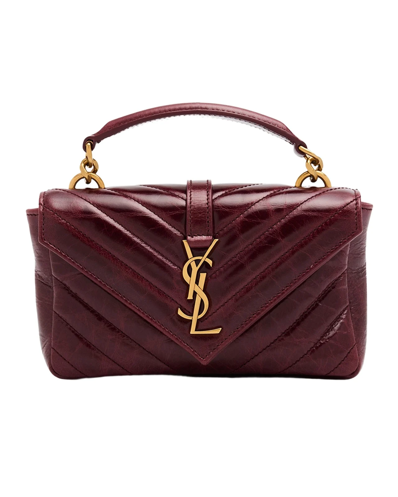 College Mini YSL Quilted Top Handle Bag