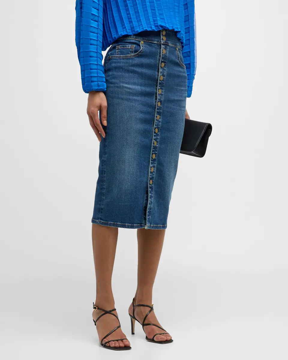 Ramy Brook Karter Denim Midi Skirt | Thumbnail 2 Ramy Brook Karter Denim Midi Skirt | Thumbnail 2