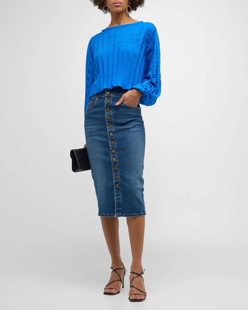 Ramy Brook Karter Denim Midi Skirt | Thumbnail 3 Ramy Brook Karter Denim Midi Skirt | Thumbnail 3