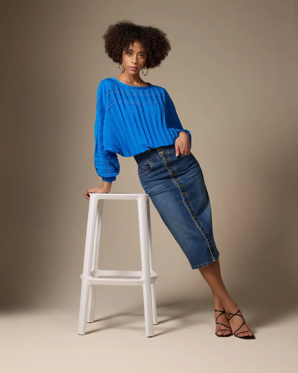 Ramy Brook Karter Denim Midi Skirt | Thumbnail 4 Ramy Brook Karter Denim Midi Skirt | Thumbnail 4