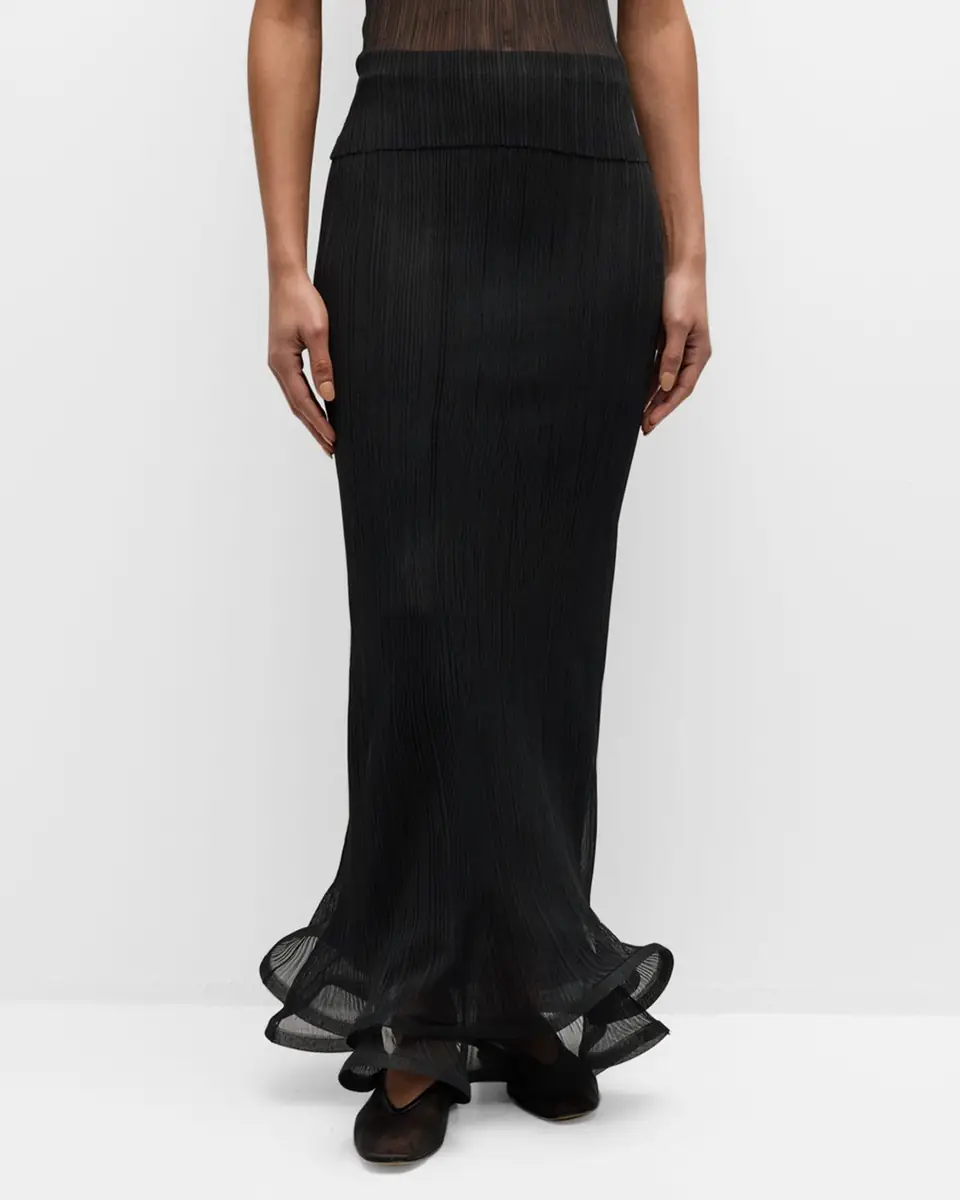 Simkhai Kelso Ruffled Plisse Maxi Skirt | Thumbnail 4 Simkhai Kelso Ruffled Plisse Maxi Skirt | Thumbnail 4