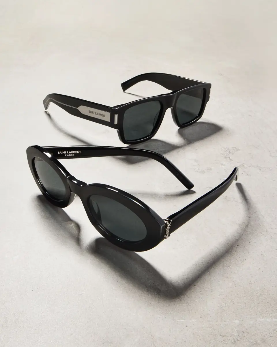 Saint Laurent YSL Acetate Oval Sunglasses | Thumbnail 3
