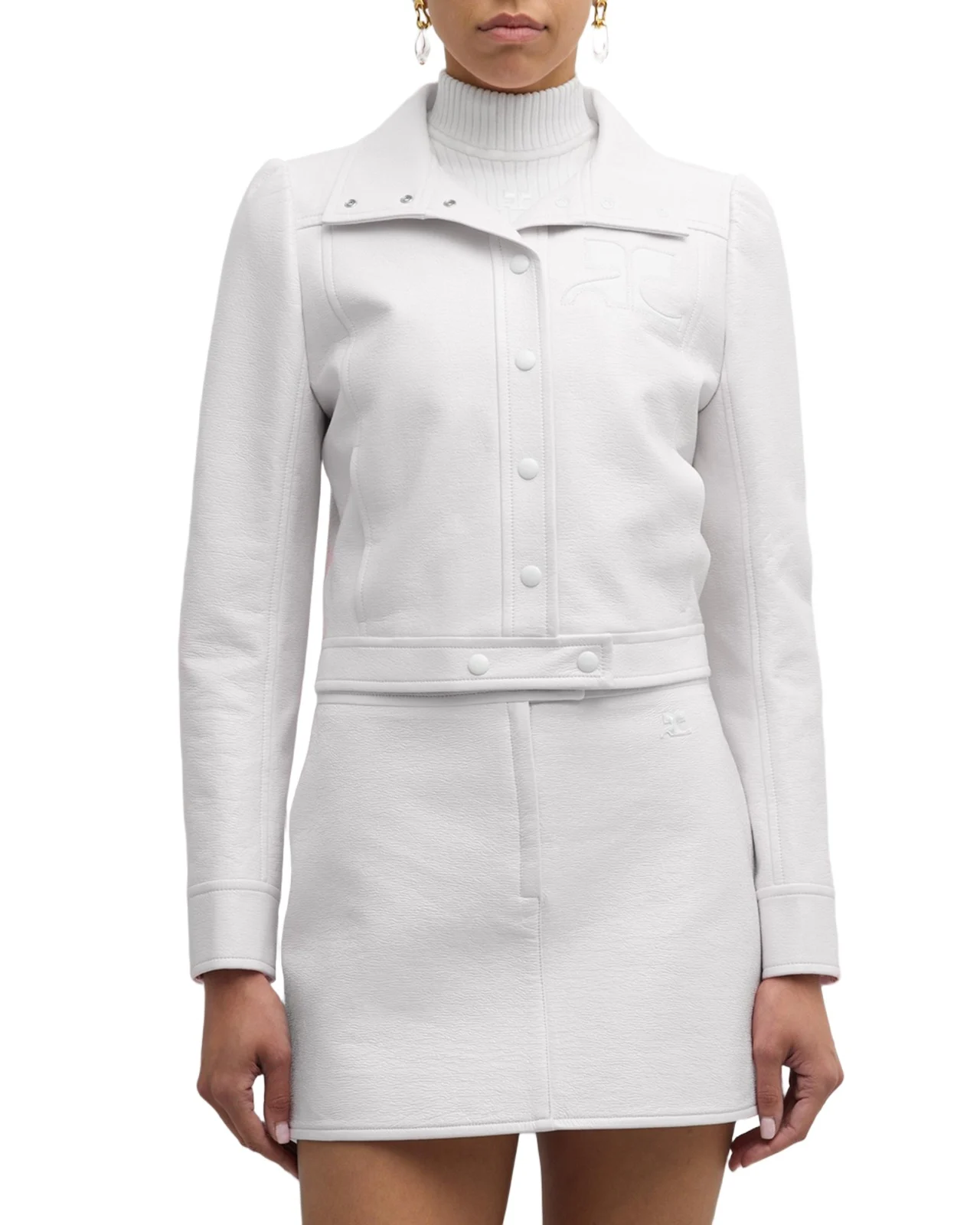 Textured Vinyl Crop Jacket Textured Vinyl Crop Jacket