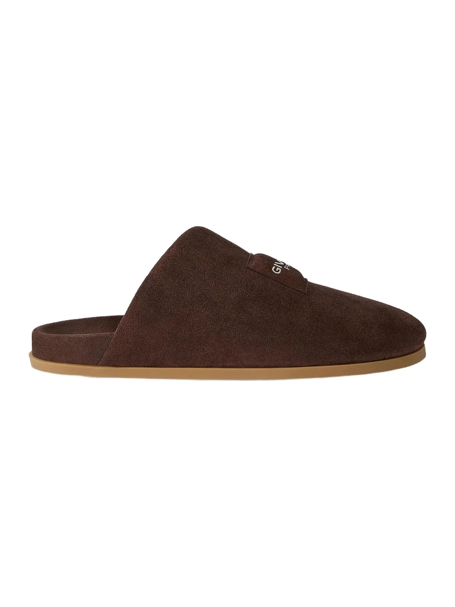 Givenchy Men's Puffy Mules in Suede - Dark Brown