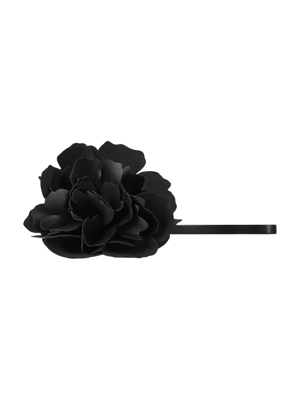 Women's Small Rose Petals Charm in Nappa Leather - Black Women's Small Rose Petals Charm in Nappa Leather - Black