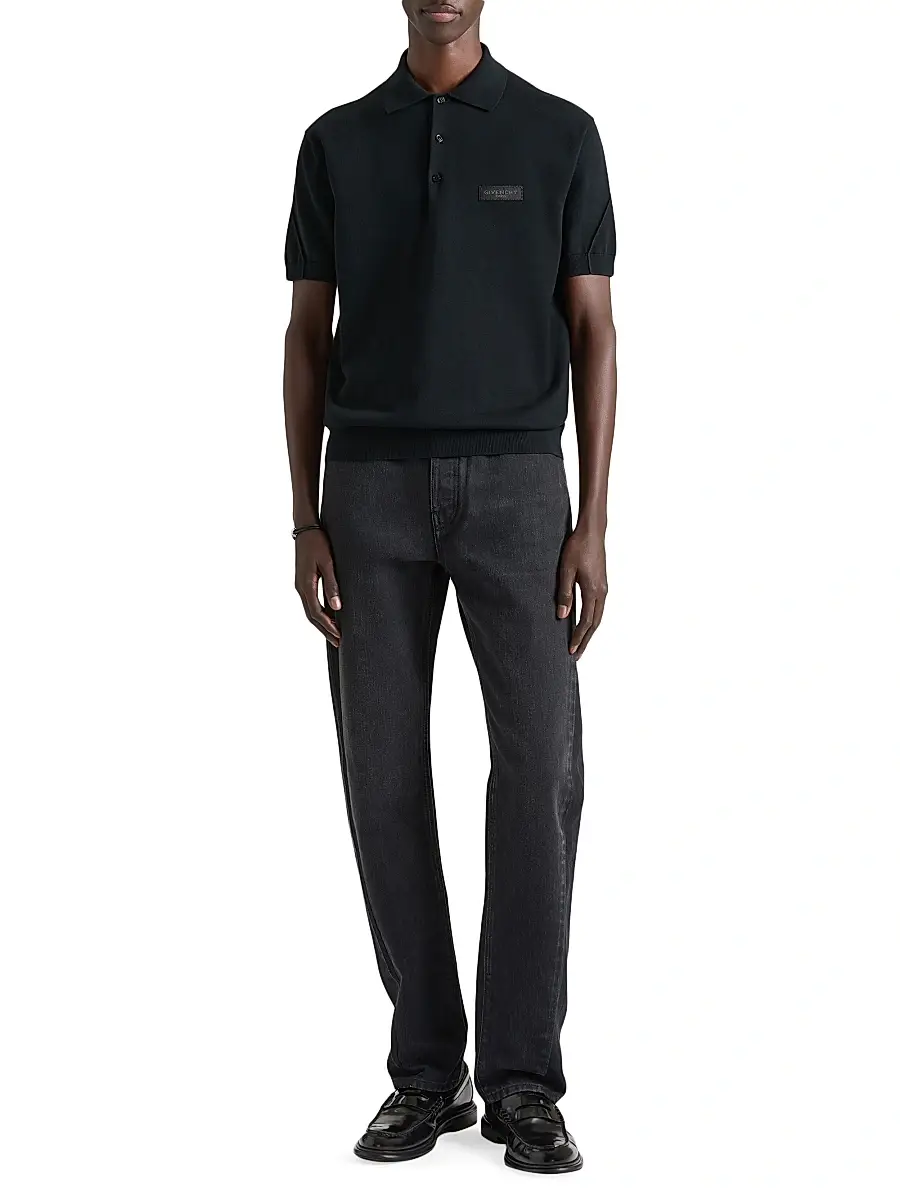 Givenchy Men's Couture Seam Polo Shirt in Cotton with Gros Grain Detail | Thumbnail 2 Givenchy Men's Couture Seam Polo Shirt in Cotton with Gros Grain Detail | Thumbnail 2