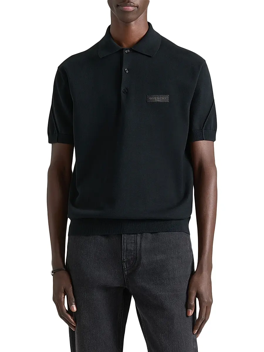 Givenchy Men's Couture Seam Polo Shirt in Cotton with Gros Grain Detail | Thumbnail 3 Givenchy Men's Couture Seam Polo Shirt in Cotton with Gros Grain Detail | Thumbnail 3