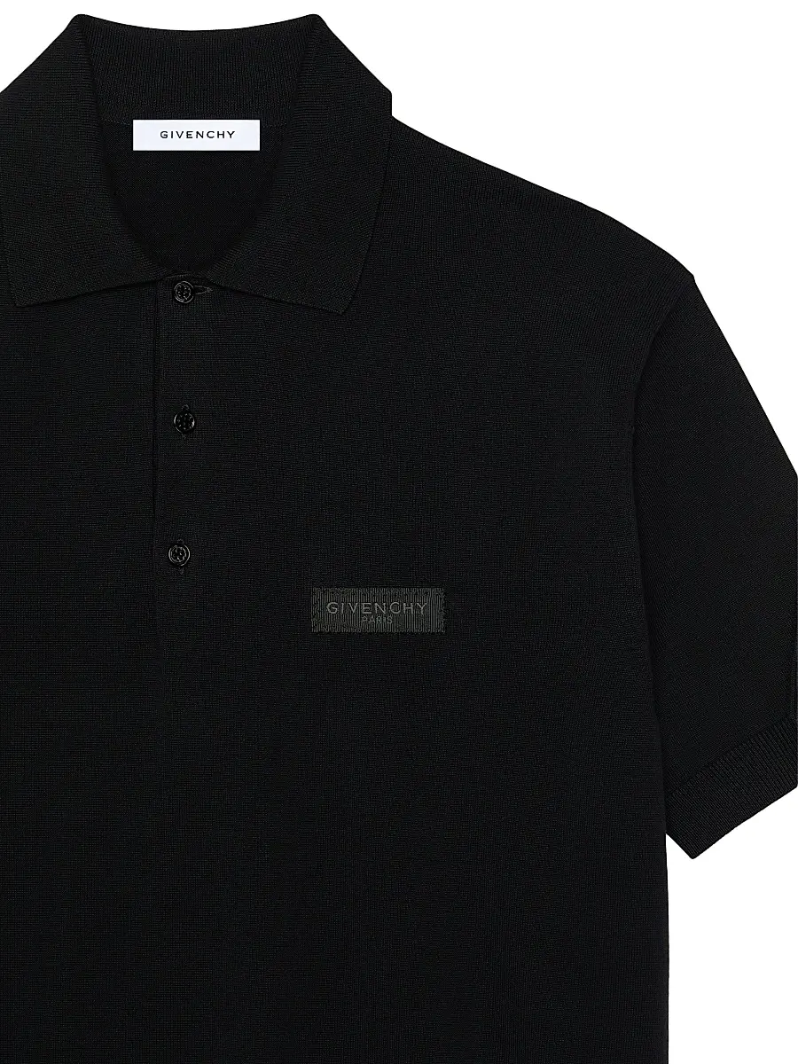 Givenchy Men's Couture Seam Polo Shirt in Cotton with Gros Grain Detail | Thumbnail 4 Givenchy Men's Couture Seam Polo Shirt in Cotton with Gros Grain Detail | Thumbnail 4